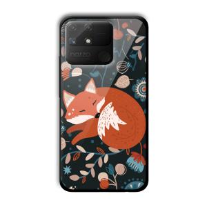 Sleepy Fox Customized Printed Glass Back Cover for Realme Narzo 50A