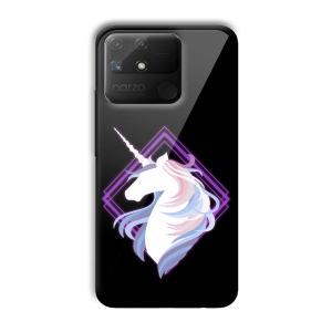 Unicorn Customized Printed Glass Back Cover for Realme Narzo 50A