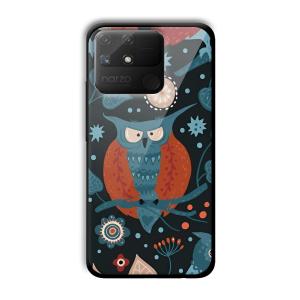 Blue Owl Customized Printed Glass Back Cover for Realme Narzo 50A