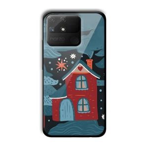 Red House Customized Printed Glass Back Cover for Realme Narzo 50A