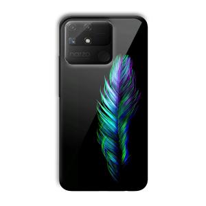 Neon Feather Customized Printed Glass Back Cover for Realme Narzo 50A