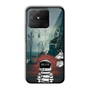 Little Astronaut Customized Printed Glass Back Cover for Realme Narzo 50A