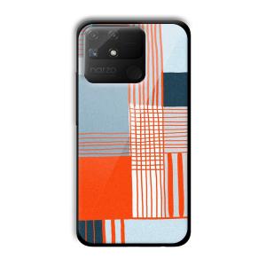 Orange Stripes Customized Printed Glass Back Cover for Realme Narzo 50A
