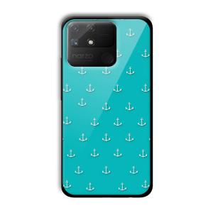 Teal Anchor Customized Printed Glass Back Cover for Realme Narzo 50A
