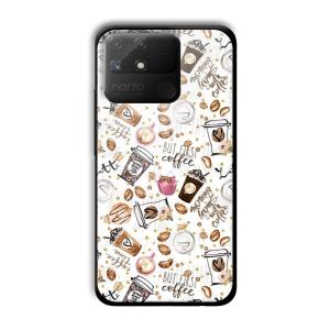 But Coffee First Customized Printed Glass Back Cover for Realme Narzo 50A