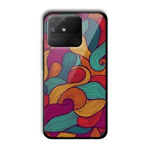Curved Colors Customized Printed Glass Back Cover for Realme Narzo 50A