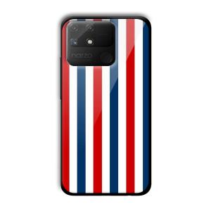 Red and Blue Customized Printed Glass Back Cover for Realme Narzo 50A