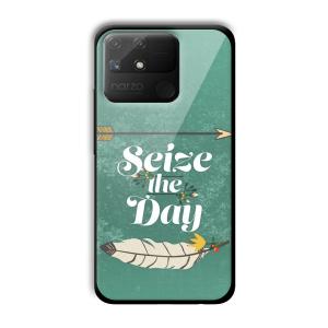 Seize the Day Customized Printed Glass Back Cover for Realme Narzo 50A