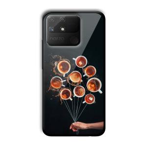 Coffee Cups Customized Printed Glass Back Cover for Realme Narzo 50A
