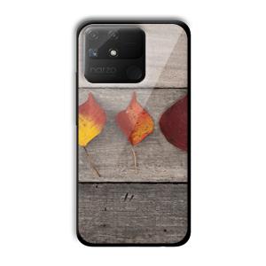 Rusty Leaves Customized Printed Glass Back Cover for Realme Narzo 50A