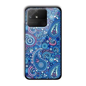Blue Pattern Customized Printed Glass Back Cover for Realme Narzo 50A