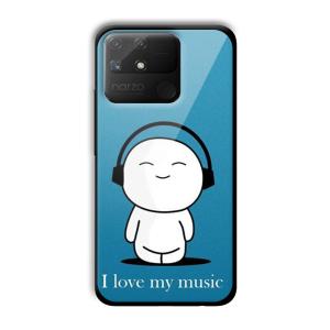 I Love my Music Customized Printed Glass Back Cover for Realme Narzo 50A