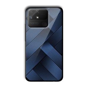 Blue Criss Cross Customized Printed Glass Back Cover for Realme Narzo 50A