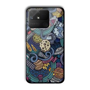 Space Graffiti Customized Printed Glass Back Cover for Realme Narzo 50A