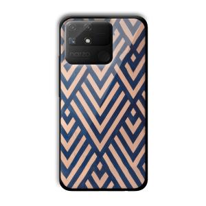 Gold and Blue Customized Printed Glass Back Cover for Realme Narzo 50A