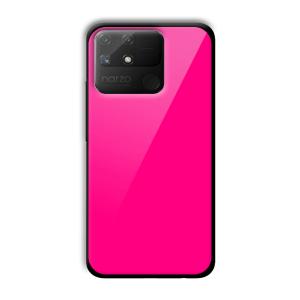 Neon Pink Customized Printed Glass Back Cover for Realme Narzo 50A