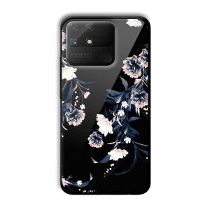 Dark Flowers Customized Printed Glass Back Cover for Realme Narzo 50A