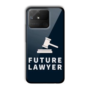 Future Lawyer Customized Printed Glass Back Cover for Realme Narzo 50A