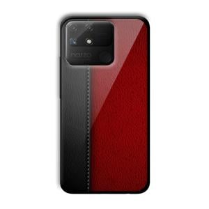 Leather Texture Customized Printed Glass Back Cover for Realme Narzo 50A