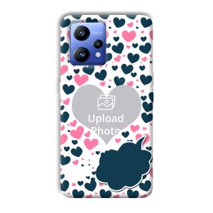Blue & Pink Hearts Customized Printed Back Cover for Realme Narzo 50 Pro