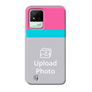 Pink & Sky Blue Customized Printed Back Cover for Realme Narzo 50i