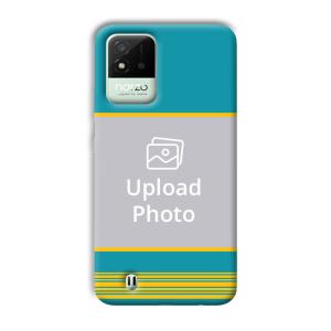 Yellow Blue Design Customized Printed Back Cover for Realme Narzo 50i