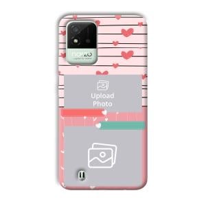 Pink Hearts Customized Printed Back Cover for Realme Narzo 50i