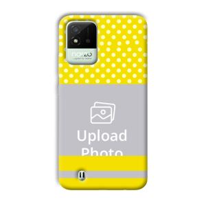 White & Yellow Customized Printed Back Cover for Realme Narzo 50i