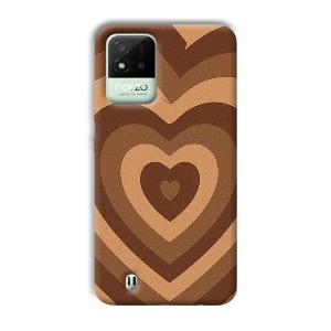 Brown Hearts Phone Customized Printed Back Cover for Realme Narzo 50i