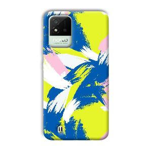 Blue White Pattern Phone Customized Printed Back Cover for Realme Narzo 50i