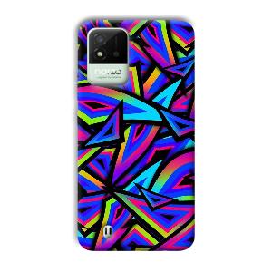 Blue Triangles Phone Customized Printed Back Cover for Realme Narzo 50i