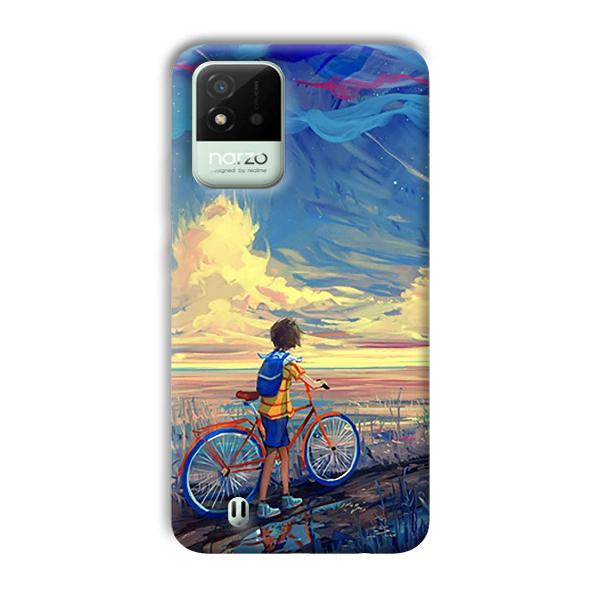 Boy & Sunset Phone Customized Printed Back Cover for Realme Narzo 50i