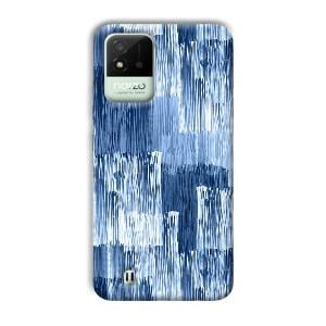 Blue White Lines Phone Customized Printed Back Cover for Realme Narzo 50i