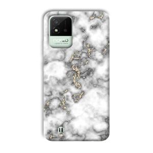 Grey White Design Phone Customized Printed Back Cover for Realme Narzo 50i