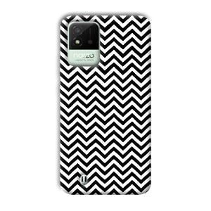 Black White Zig Zag Phone Customized Printed Back Cover for Realme Narzo 50i