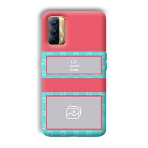 Blue Pink Customized Printed Back Cover for Realme X7