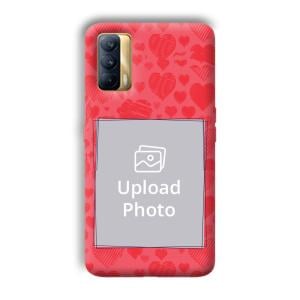 Red Hearts Customized Printed Back Cover for Realme X7