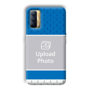Blue White Design Customized Printed Back Cover for Realme X7