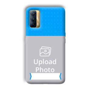 Sky Blue & White Customized Printed Back Cover for Realme X7