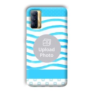 Blue Wavy Design Customized Printed Back Cover for Realme X7