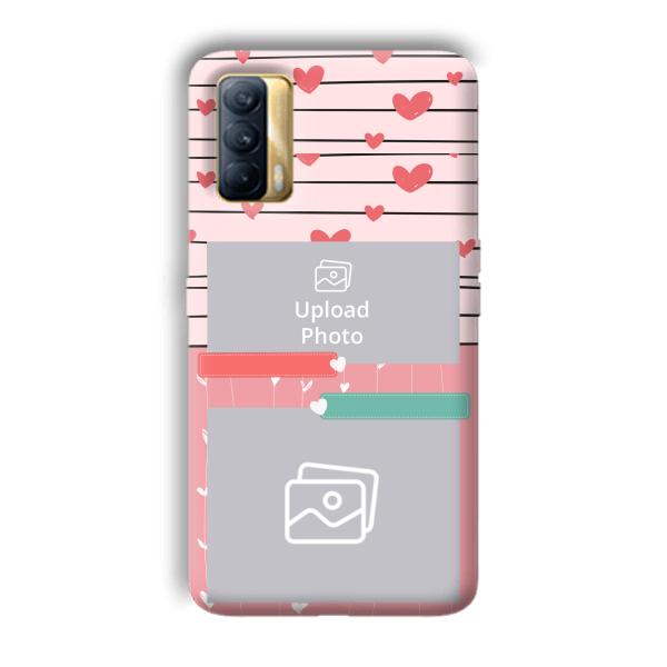 Pink Hearts Customized Printed Back Cover for Realme X7