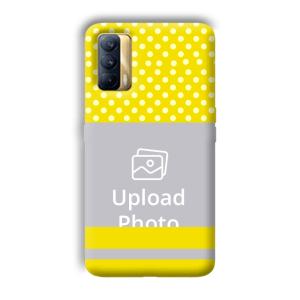 White & Yellow Customized Printed Back Cover for Realme X7