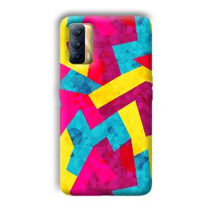 Pink Yellow Pattern Phone Customized Printed Back Cover for Realme X7