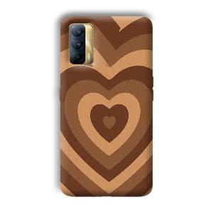 Brown Hearts Phone Customized Printed Back Cover for Realme X7