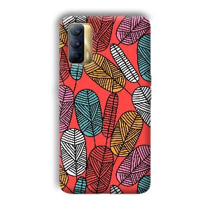 Lines and Leaves Phone Customized Printed Back Cover for Realme X7