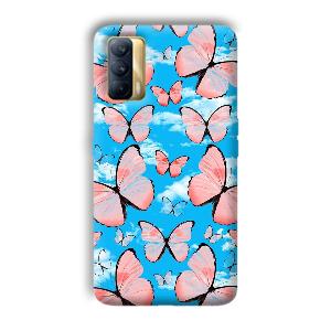 Pink Butterflies Phone Customized Printed Back Cover for Realme X7