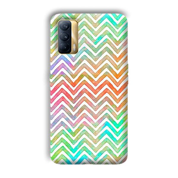 White Zig Zag Pattern Phone Customized Printed Back Cover for Realme X7