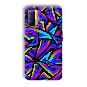 Blue Triangles Phone Customized Printed Back Cover for Realme X7