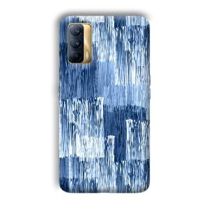 Blue White Lines Phone Customized Printed Back Cover for Realme X7