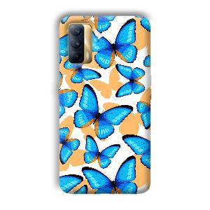 Blue Butterflies Phone Customized Printed Back Cover for Realme X7